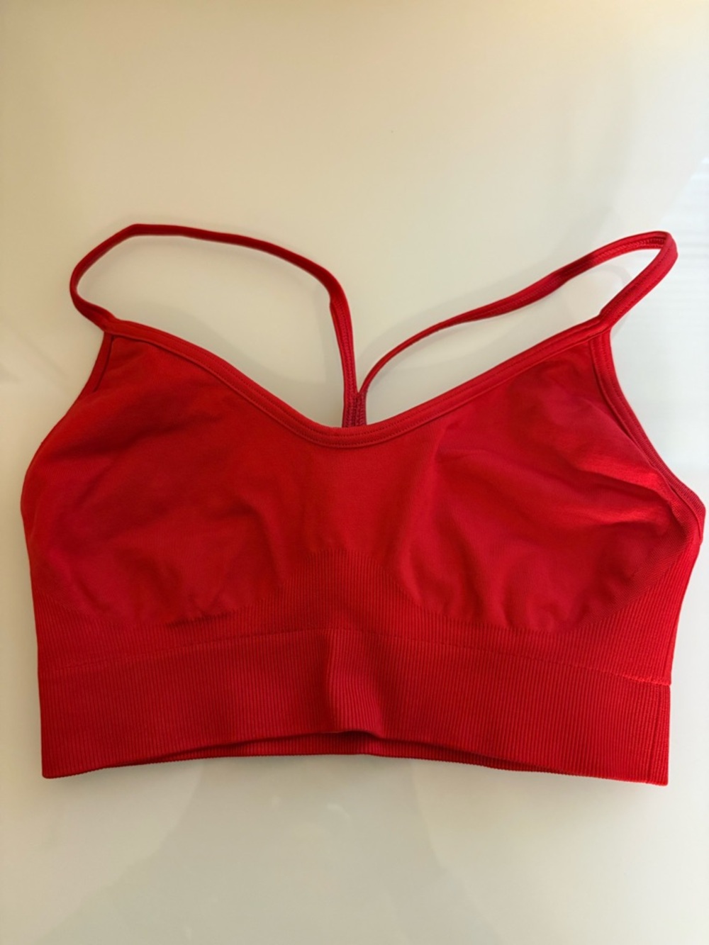 Gymshark Red Seamless Sports Bralette with Double-Strap Back